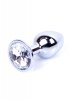 Korek analny z diamentem Jewellery Silver PLUG- Clear